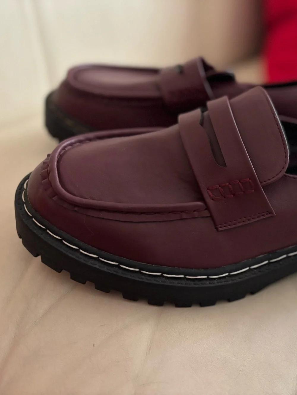 Torrid Burgundy Lug Sole Slip On Penny Loafers Extra Wide Width Size 10.5 WW